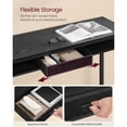 thumbnail image 4 of VASAGLE Bar Table, Bar Height Pub Table, Storage Kitchen Dining Table with Power Outlets and Movable Non-Woven Fabric Drawer, Hooks, Long High Top Table, 15.7 x 47.2 x 41.2 Inches, Ebony Black, 4 of 6