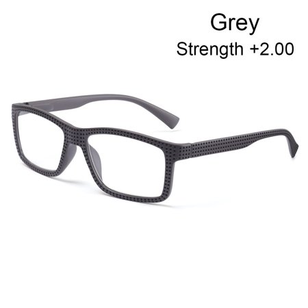 Fashion +1.0~+4.0 Simple Ultralight Far Sight Eyewear Presbyopia Eyeglasses Reading Glasses PC Frame GREY STRENGTH +2.00