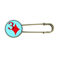 thumbnail image 1 of Broche de Metal antiguo Unbranded Fortuna diamantes tres cartas, 1 of 3