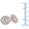 thumbnail image 4 of 3/4 Carat T.W. Diamond 10kt Rose Gold Double-Halo Stud Earrings, 4 of 5
