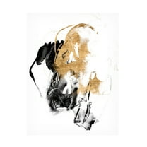 Jennifer Goldberger 'Black And Gold Splash II' Canvas Art