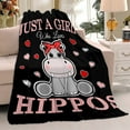 thumbnail image 5 of Just Girl Loves Hippos Blanket Soft Blankets and Throws Flannel Cozy Lightweight Quilt Gift Perfect for Bed Sofa Couch-60 x50 Medium for Teen, 5 of 6