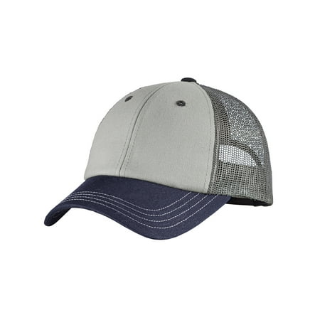 Canvas Mesh Cap - Mafoose Men's Tri-Tone Mesh Back Cap Chrome/ New Navy/ Charcoal OSFA
