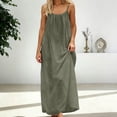 thumbnail image 4 of BOOMNY Women's Backless Cami Dress Spaghetti Strap Cami Lounge House Dresses Flowy Beach Summer Maxi Sundress, 4 of 7