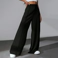 thumbnail image 5 of XFLWAM Women's Wide Leg Pants High Waisted Slacks Work Pants Casual Palazzo Pants Business Dress Suit Trousers with Pockets Black XL, 5 of 8