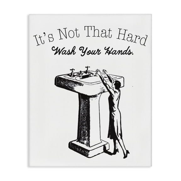 Stupell Industries Shabby Chic Not That Hard Bathroom Funny Word Design Canvas Art, 16 x 20, by The Saturday Evening Post