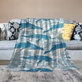 thumbnail image 2 of Chilfamy Dolphins Generative Art Blue and White Print Throw Blanket for Bed, Couch, Car - Soft Blanket for Kids and Adults - All Seasons Blanket with Excellent Hand Feel 60x80in, 2 of 6