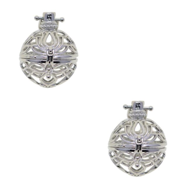 relayinert Perles Cage Médaillon Pendentif Réglages Collier Lotus pour Bricolage Argent Type I 2ensemble