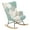 Blue, variant on EBQOSK Accent Rocking Chair, Mid Century Fabric Rocker Chair with Wood Legs and Patchwork Linen for Livingroom Bedroom Pink