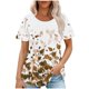 thumbnail image 1 of Tops Cortos para las Mujeres Cuello Redondo Suelto Impreso de Manga Corta, Tops Sueltos para las Mujeres, 1 of 4