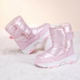 thumbnail image 4 of DMDUOU Kids Snow Boots Boys Girls Waterproof Warm Winter Boots Faux Fur Lined Slip Resistant Outdoor Warm Shoes Pink 31, 4 of 9