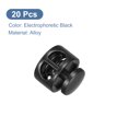 thumbnail image 3 of Uxcell 20pcs Double Hole Metal Spring Cord Locks Round Toggle Stoppers Stop Sliding Cord Fasteners Locks, Black Matte, 3 of 5