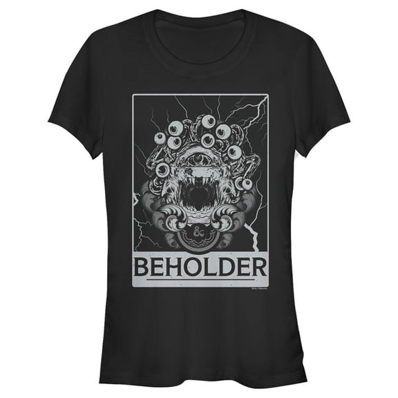 Junior's Dungeons & Dragons Beholder Card Graphic Tee Black X Large