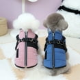 thumbnail image 4 of Pet Winter Coat for Dogs 2-Legs Dog Windproof Padded Coat with Harness Hook Warm Thicken Liners Small Dog Outdoor Outfit, 4 of 17