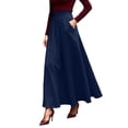 thumbnail image 2 of Elegant Maxi Skirts for Women High Waisted Ankle Length A Line Flowy Long Skirts with Pockets, 2 of 6