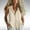Beige, variant on Women's Linen Sleeveless Button-Down Shirt Collared V-Neck Casual Blouse White M