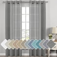 thumbnail image 1 of H.VERSAILTEX Elegant Natural Linen Sheer Curtain Panels, Energy Saving Privacy Protection Nickel Grommet Window Panels / Drapes for Bedroom / Living Room, 2 Panels, 52x108-Inch, Charcoal Grey, 1 of 6