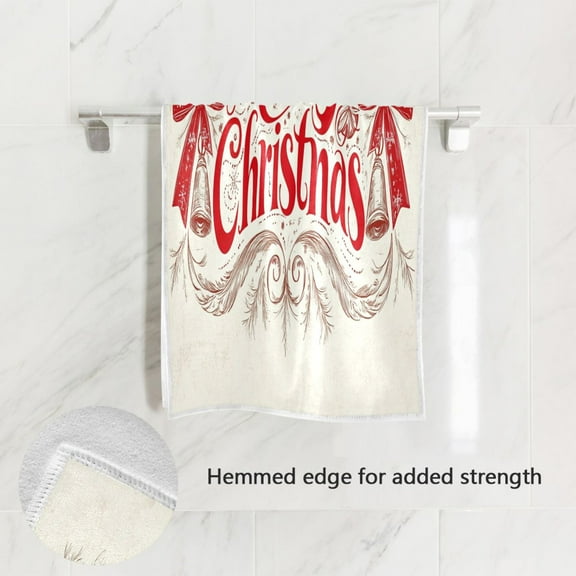 BZSMCE Bath Towel 30 X 15 in Soft Towel Elegant Christmas Bowknot Design Pattern