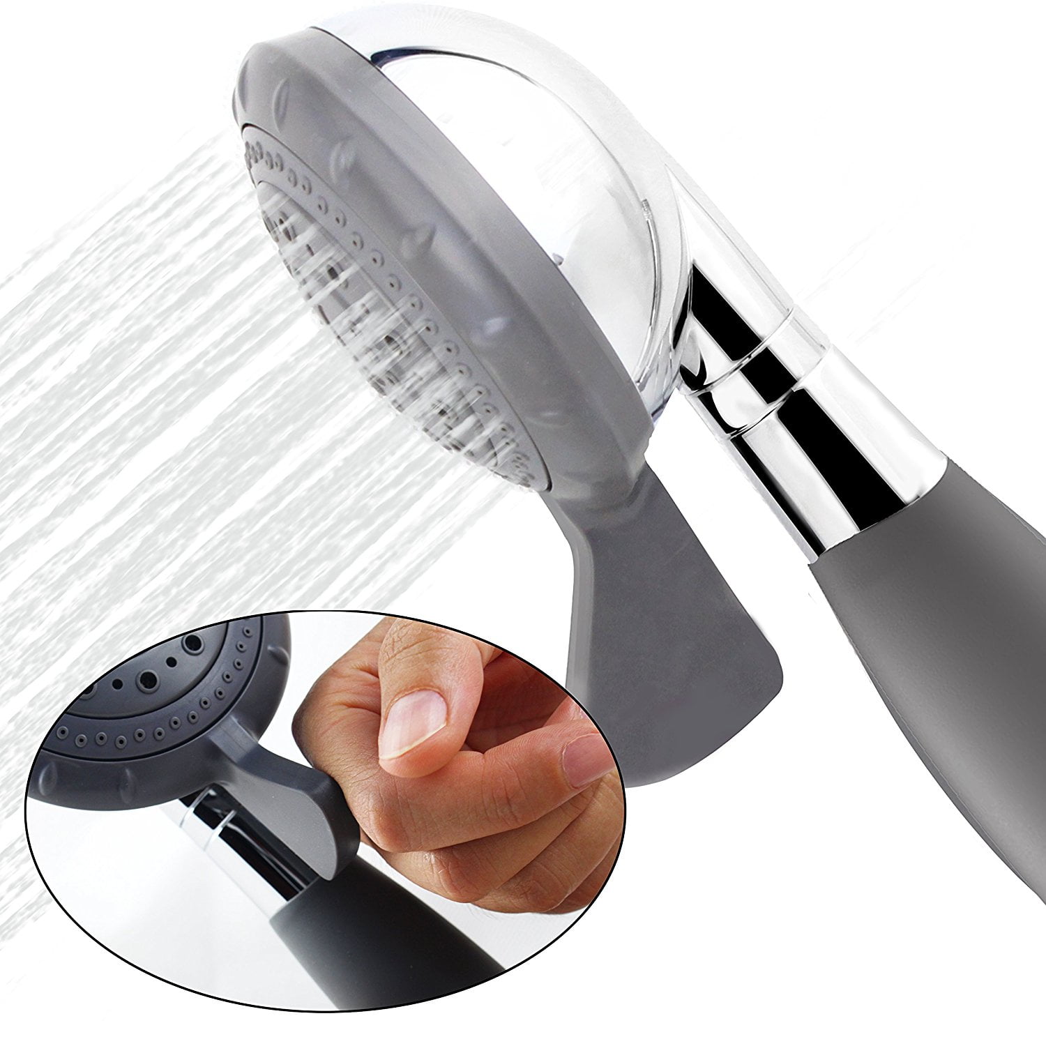 YOO.MEE ADA Handheld Shower Head for the Elderly, Parkinson's disease Shower Controls Away From Shower Head