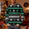 thumbnail image 2 of XDZJLR Mens Christmas Sweatshirt Print Hoodless Sweatshirts Long Sleeve Crewneck Pullover Casual Lined Top Holiday Season Soft Dailywear M, 2 of 4
