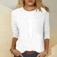 thumbnail image 1 of WILLBEST T-Shirts pour Femmes Mode Décontractée Col Rond Manches Mi-Longues Printemps Confortable Thème de Pâques Imprimé T-Shirt Haut 9, 1 of 3