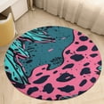thumbnail image 4 of Leopard Print Pattern Washable Round Rug -Circle Area Rugs for Nursery Bedroom, Vintage Non Slip Non Shedding Low Pile Carpet for Living Room Coffee Table Entryway, 4 of 6