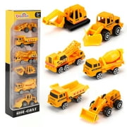Dreamon Alloy Truck Toy Construction Trucks for Boys Age 2 3 4 ,Kids Party Favors Cake Decorations Topper Birthday Gift,6Pcs Set