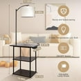 thumbnail image 4 of Floor Lamp with Table, End Tables with Charging Station(USB & Type-C & AC Port), 3 Color Temperatures 9W LED Bulb, Modern Shelves Side Table for Bedroom, Living Room, 4 of 6