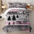 thumbnail image 2 of Castle Fairy Vintage Camping Quote Bed Spread Queen,Retro Camper Print Queen Coverlet Set for Bedroom,Pink Gray, 2 of 7
