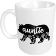 thumbnail image 2 of Floral Auntie Bear Funny Coffee Mug, Best Aunt Mother''s Day Present Mug for Auntie Sister, Christmas Birthday Gift for Women Mom Stepmom Nana Grandma from Nieces and Nephews, 11 Oz, 2 of 6