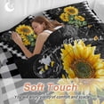 thumbnail image 4 of Sunflower Country 4 Piece Duvet Cover Set Twin Size Florals Bee Farmhouse Black Buffalo Plaid Soft Bedding Set Comforter Cover, 1 Duvet Cover 1 Flat Sheets and 2 Pillowcases, 4 of 9