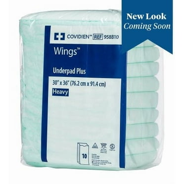 Wings Underpad Plus Disposable Fluff/Polymer Underpad Case, Heavy Absorbency, 30 x 36 Inch (50 Count)