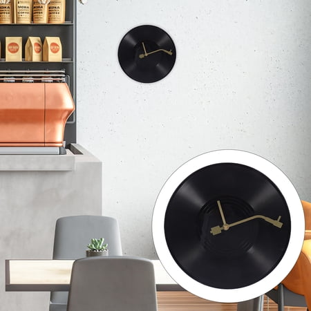 TABLZONE Modern Golden Vinyl Record Wall Clock for Bedroom and Living Room Wall Hanging
