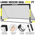 thumbnail image 3 of Juego de porterías de fútbol BORNEW Kids de 6 x 4 pies con balón de fútbol y accesorios, 3 of 7