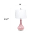 thumbnail image 3 of Elegant Designs Ceramic Tear Drop Shaped Table Lamp, Rose Pink, 3 of 6