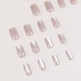 thumbnail image 2 of PEPFTG Uñas postizas adhesivas Cat Eye rosa cuadradas 24 piezas, 2 of 7