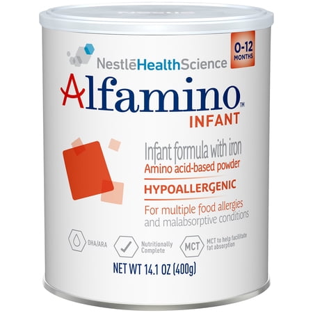 Alfamino Infant Amino Acid Based Infant Formula with Iron  Unflavored  14.1 oz Canister