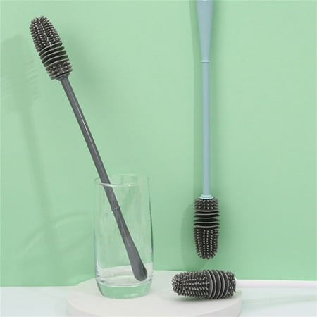 

FANCY Silicone Bottle Cleaning Brush Coffee Mugs Drink Cup Scrubber Heat-Resistant Office Restaurant Kitchen Gadget Accessories Gray