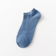 thumbnail image 4 of 5 Pairs Men Solid Color Cotton Short Socks Sport Invisible Striped Low Tube Ankle Sock Comfortable Four Seasons Street Fashion, 4 of 5