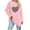 Pink, variant on 2025 Clearance! 50% Off Clear! asdoklhq Womens Plus Size Tops Clearance,Women Classic Floral Print Crewneck Long Sleeve Loose Tops Blouses Shirt