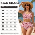 thumbnail image 7 of DISNIMO Strawberry Flower Print Women's Bikini Sets Two Piece High Waisted Bathing Suit Tummy Control Swimsuits Summer Beach Swimwear, XS, 7 of 7