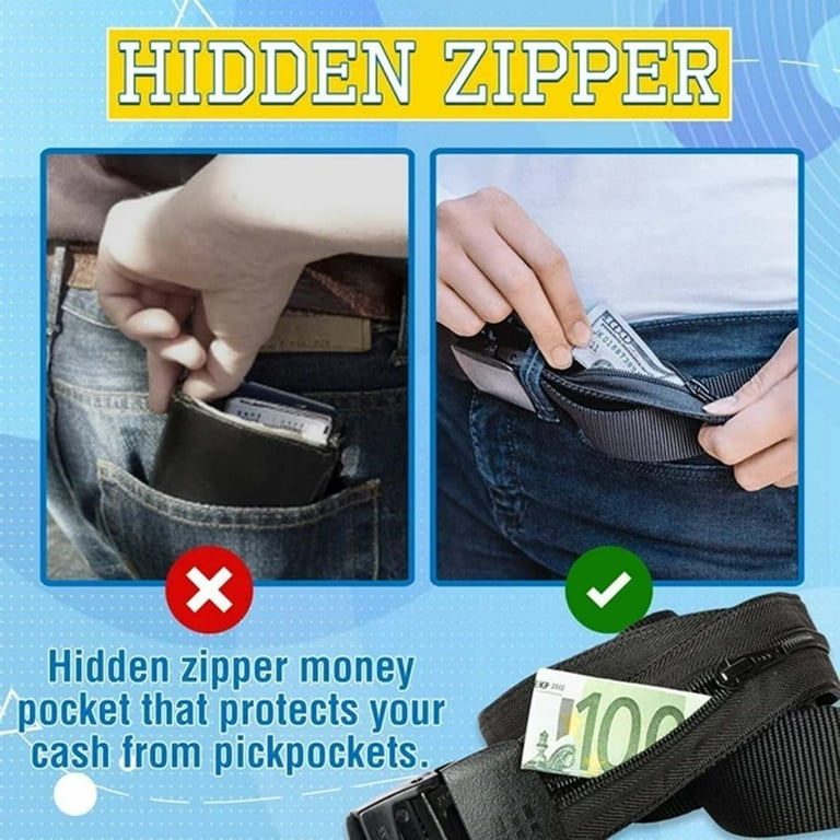 Timifis Travel Safety Anti-Theft Hidden Money Bag Belt Wallet Invisible Wallet Phone Purse - Baby Days Black