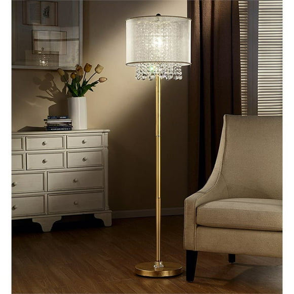 Furniture of America Beacon Contemporary Metal Floor Lamp in Gold