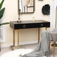 thumbnail image 2 of Luxen Home WHIF1441 Black Wood & Metal Two Drawer Writing Desk, 2 of 5