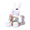 thumbnail image 3 of Cesta de huevos de Pascua, estatua de conejo de Pascua, decoración de Pascua de primavera, artesanía de mesa Blanco, 3 of 9