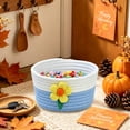 thumbnail image 4 of Small Rope Woven Storage Basket for Home Office for Organizing Makeup Keys, Cute Decorative Bins for Desktop Use Light Blue, 4 of 6