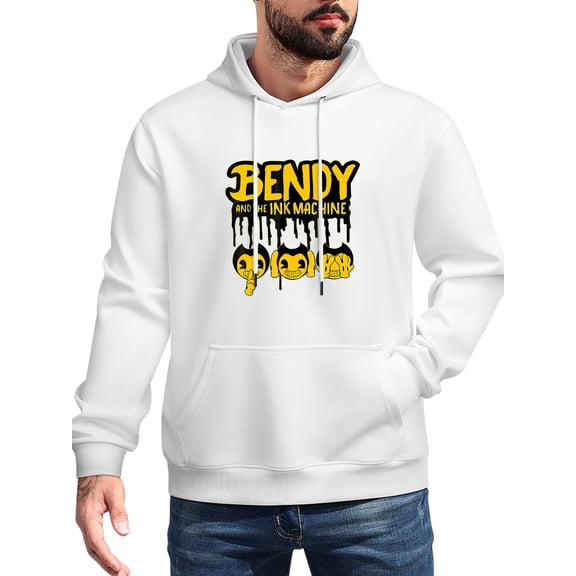 Bendy And The Ink Machine Men's Stick Hooded Sweatshirt,Unisex Novelty Sweatshirts Cool Printed Pullover Hoody Hoodie with Pocket