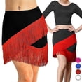 thumbnail image 2 of Women Fringes Tassels Mini Skirt Ballroom Latin Tango Salsa Dancewear Dress Samba Chacha Dancing Skirts Stage Wear, 2 of 5