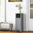 thumbnail image 4 of Gymax Bathroom Storage Organizer Narrow Floor Cabinet w/ 2-Tier Cabinet Open Compartment Gray, 4 of 10