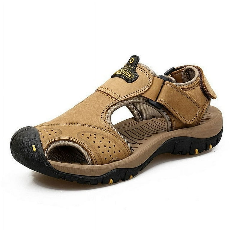 Genuine Leather Men Shoes Summer New Large Size Men s Sandals Men Sandals Fashion Sandals Slippers Big Size 38 47 Walmart